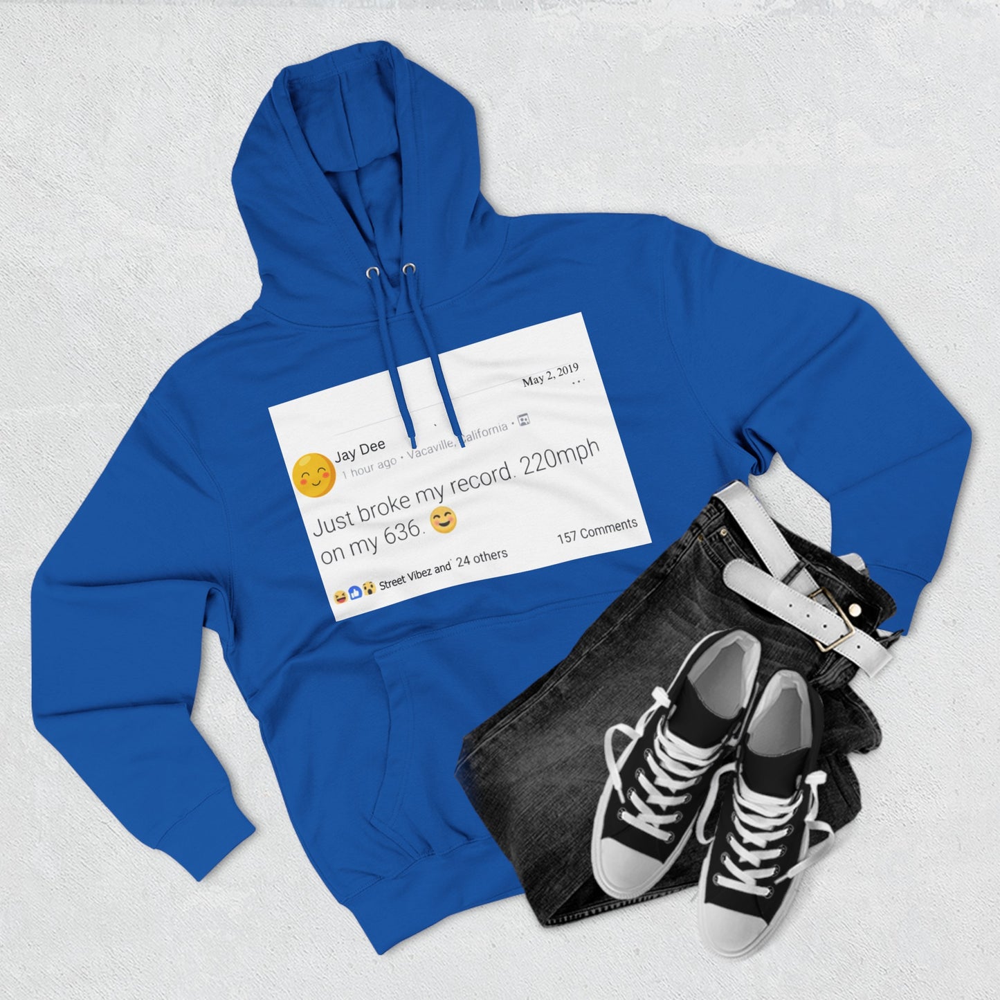 “220” Three-Panel Fleece Hoodie