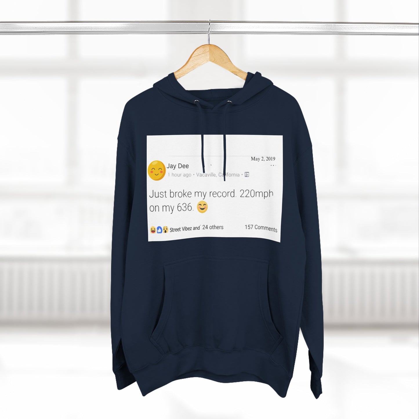 “220” Three-Panel Fleece Hoodie