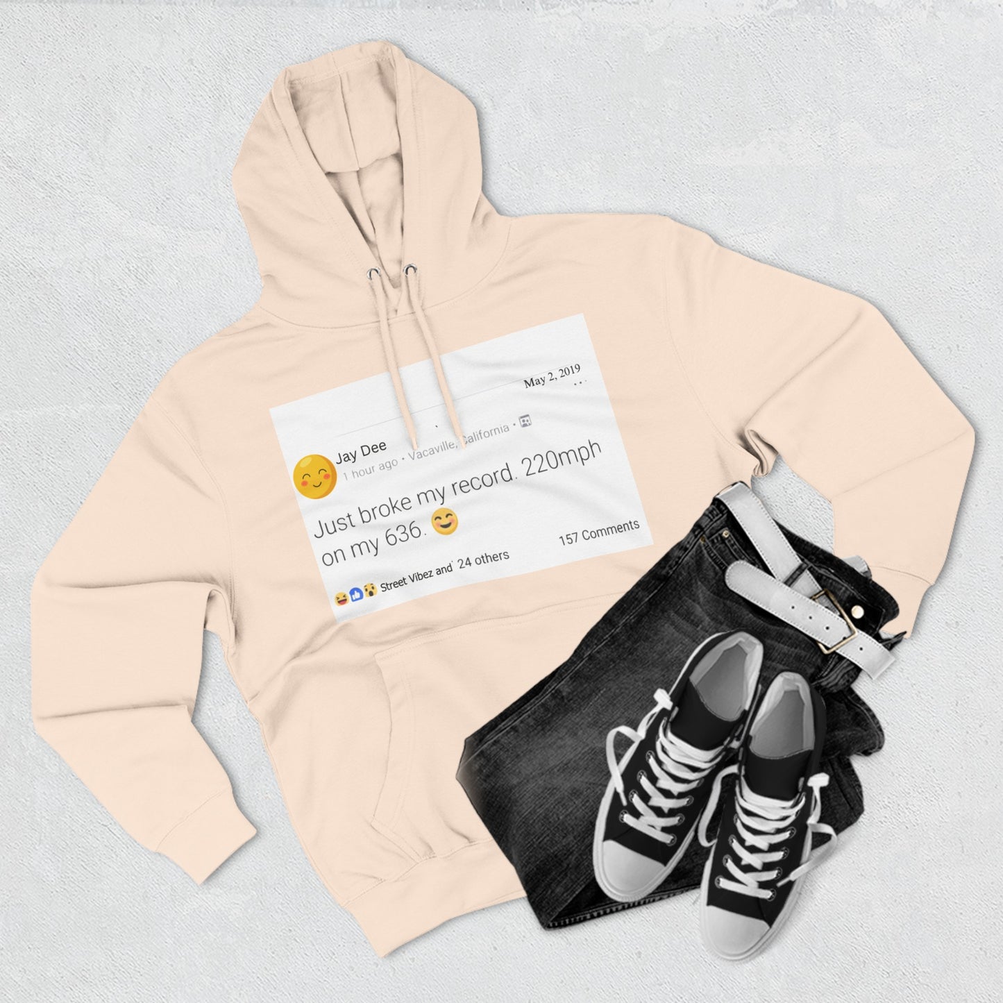 “220” Three-Panel Fleece Hoodie