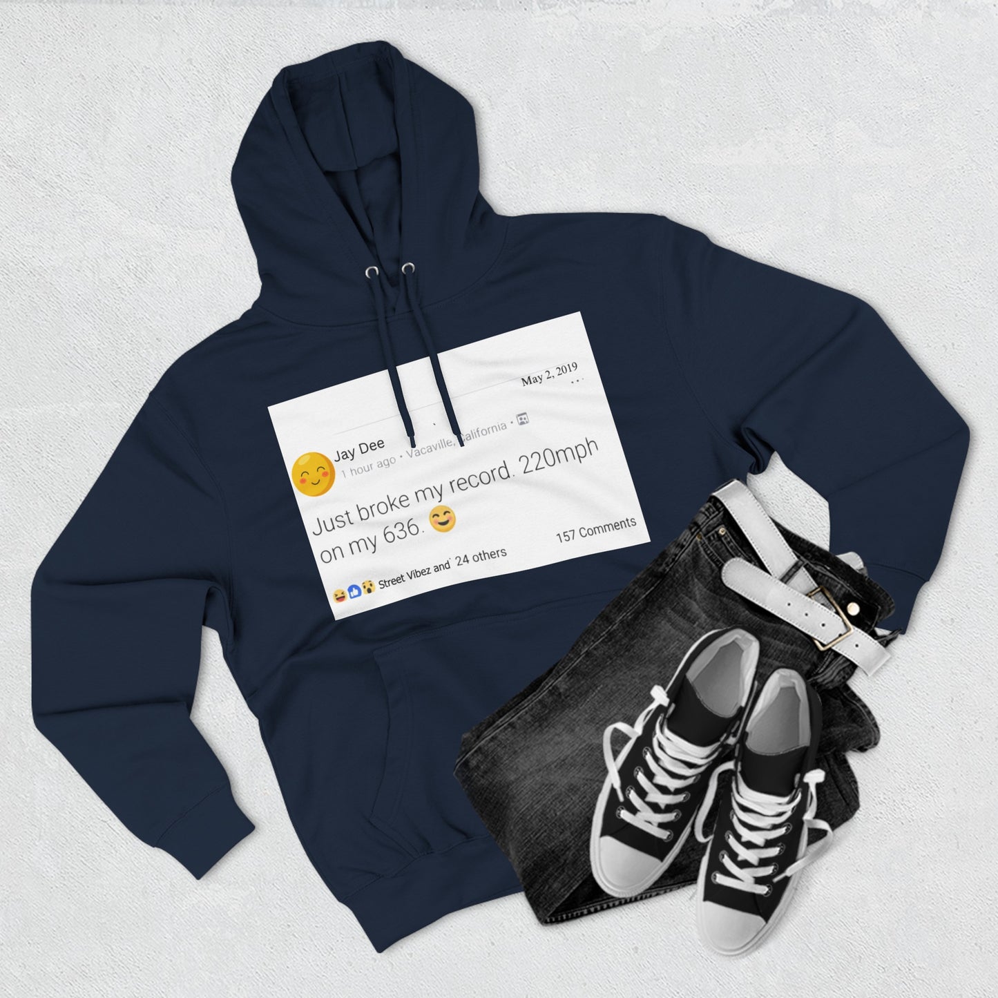 “220” Three-Panel Fleece Hoodie