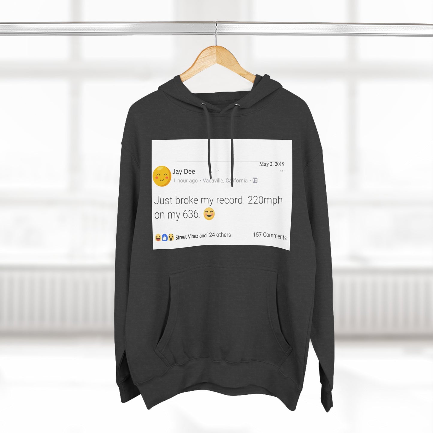“220” Three-Panel Fleece Hoodie