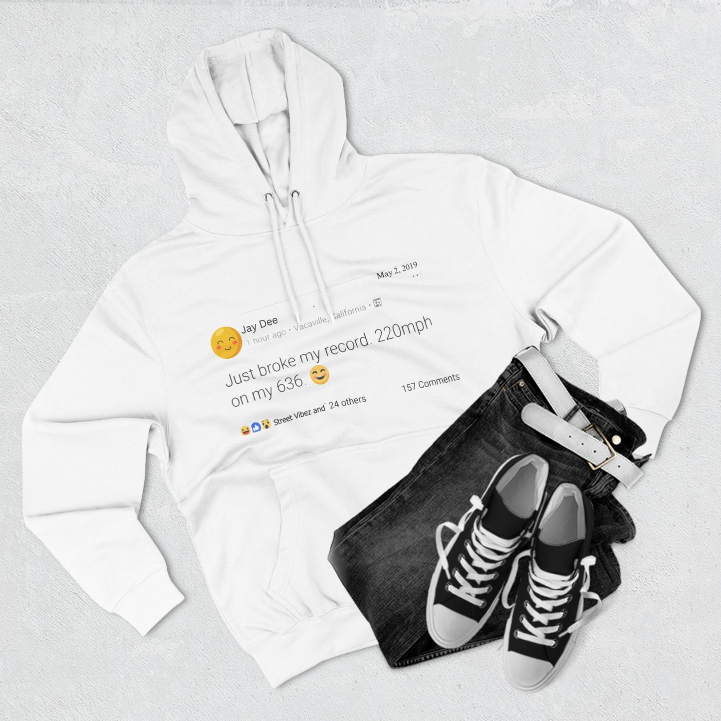 “220” Three-Panel Fleece Hoodie