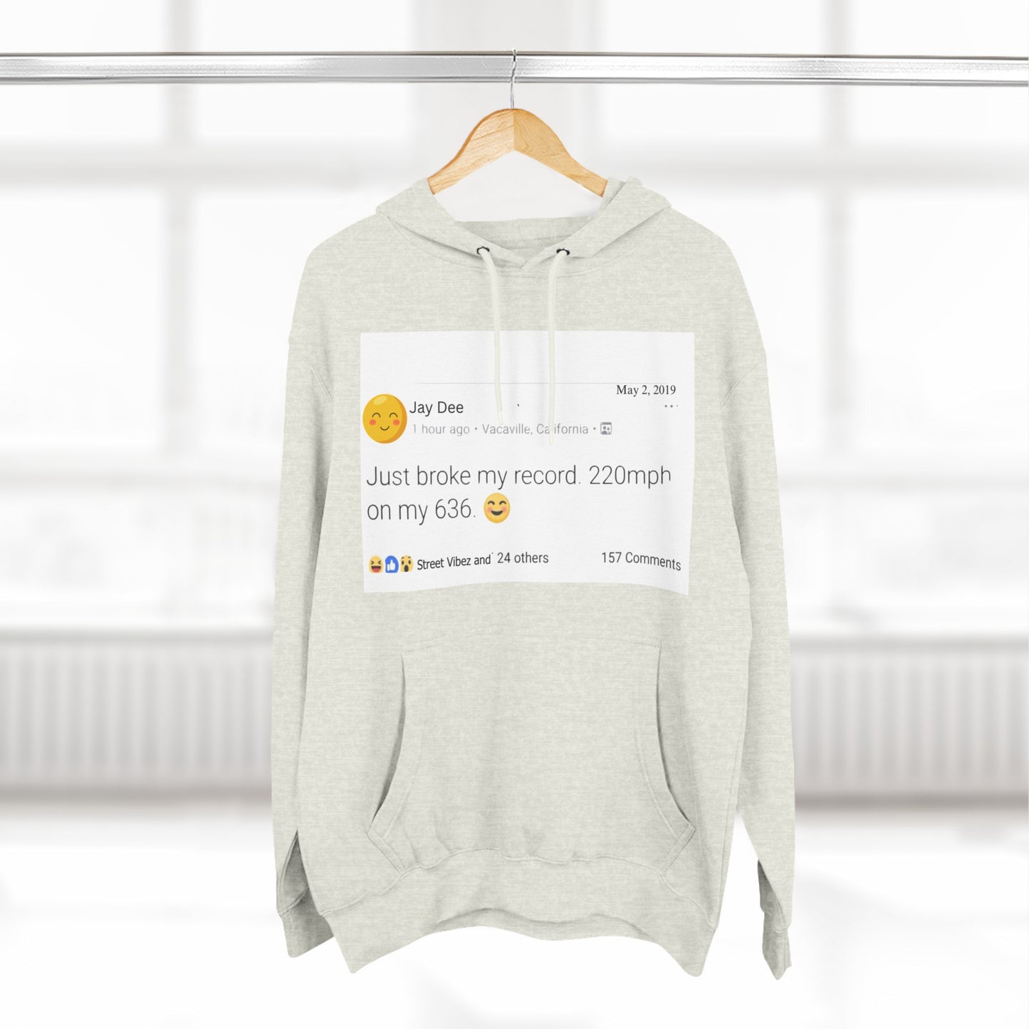 “220” Three-Panel Fleece Hoodie