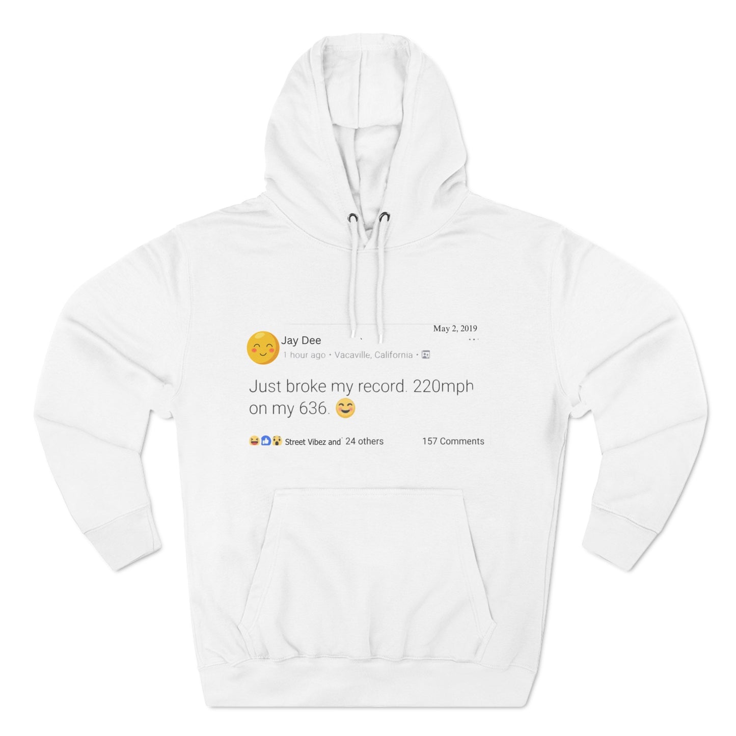 “220” Three-Panel Fleece Hoodie