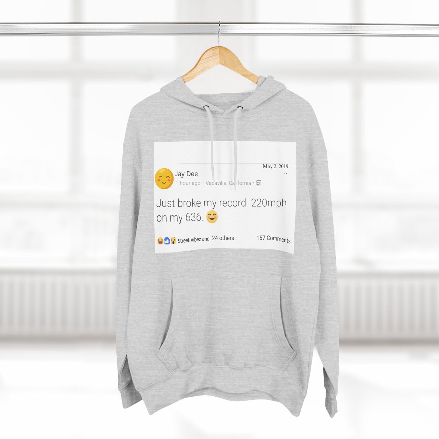 “220” Three-Panel Fleece Hoodie