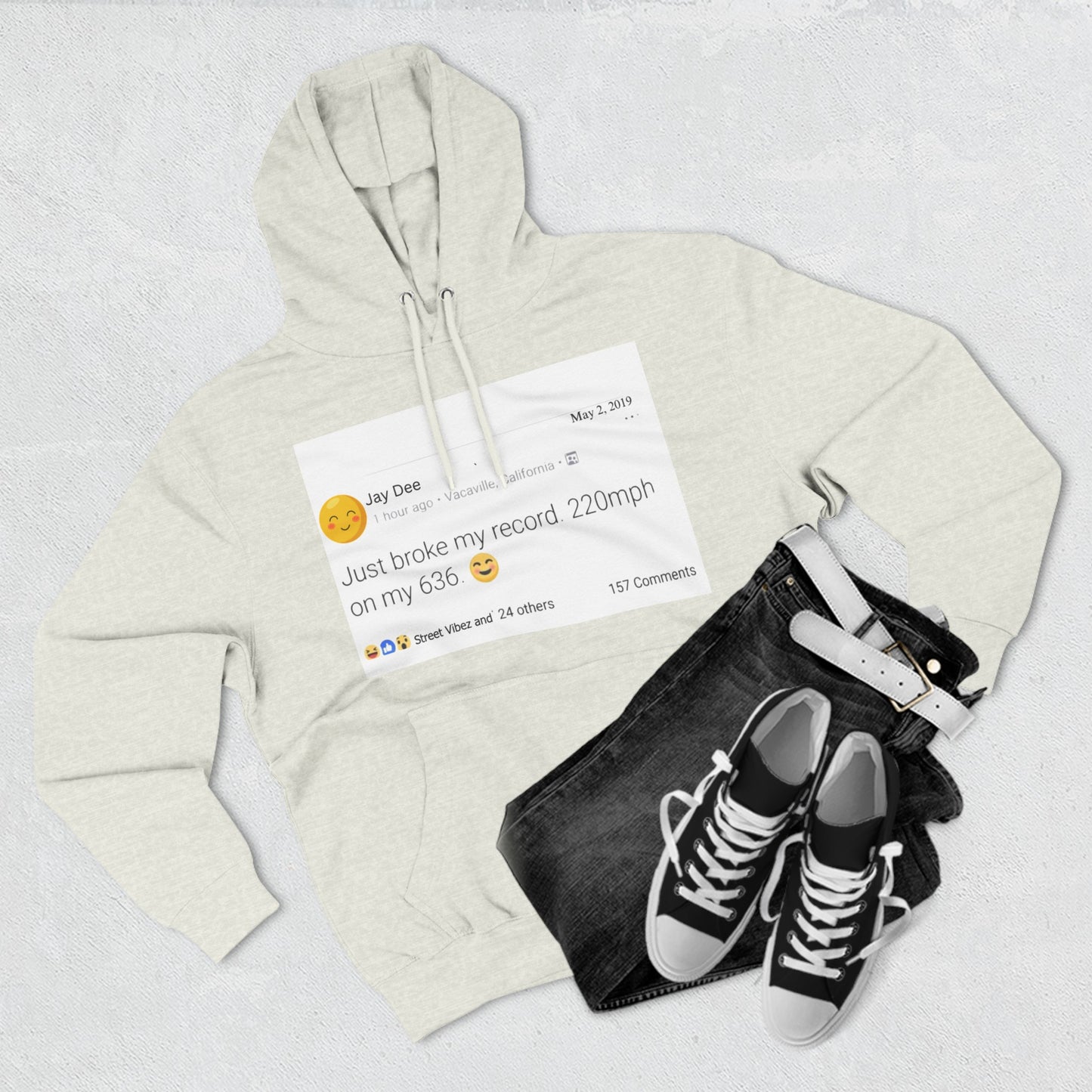 “220” Three-Panel Fleece Hoodie