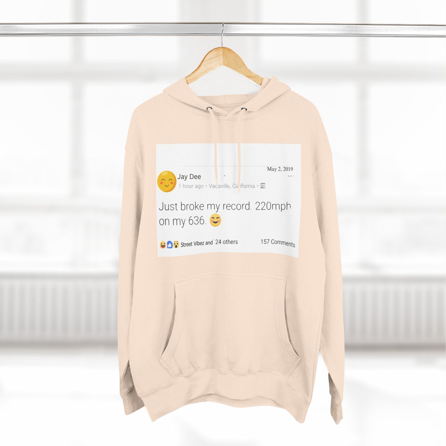 “220” Three-Panel Fleece Hoodie