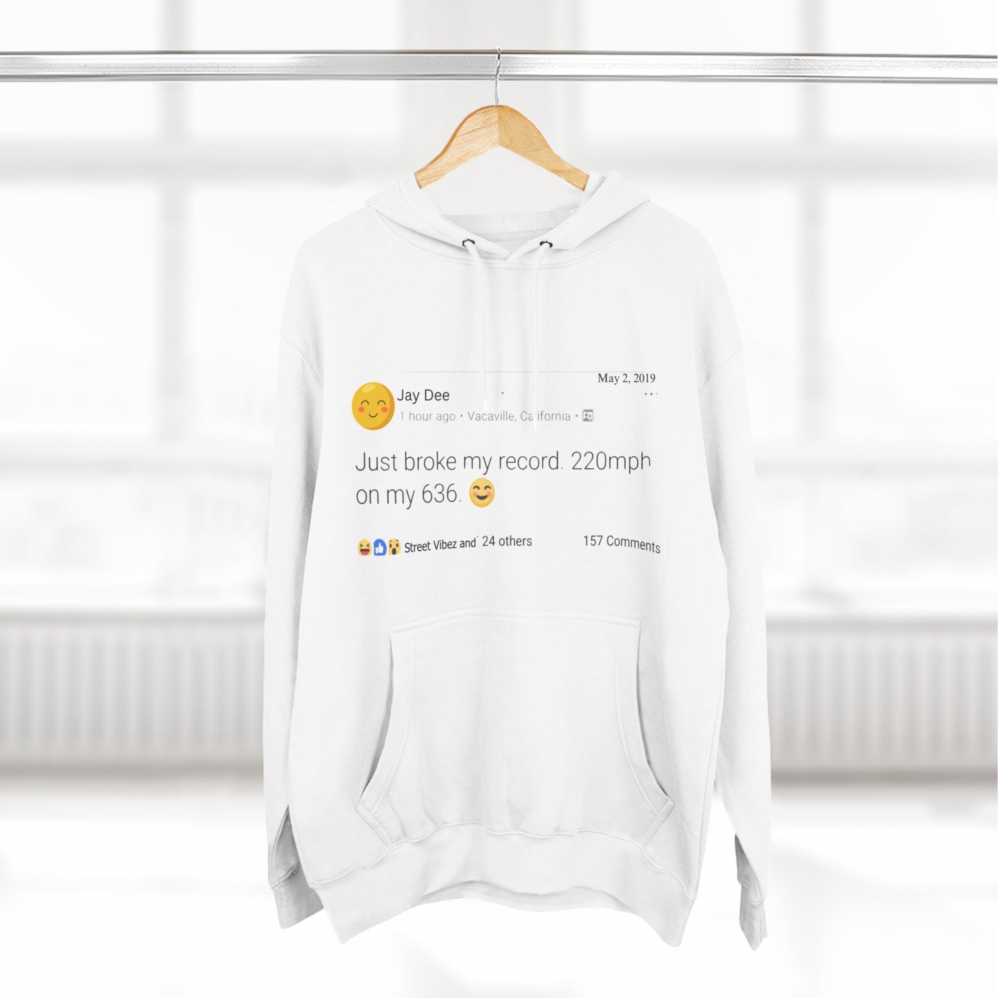“220” Three-Panel Fleece Hoodie