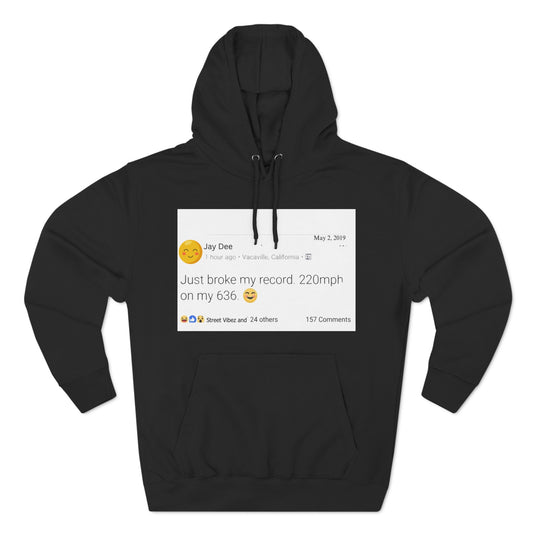 “220” Three-Panel Fleece Hoodie